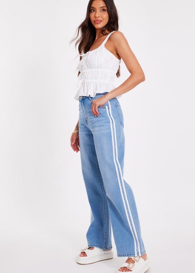 Quiz Blue Striped Side Jeans