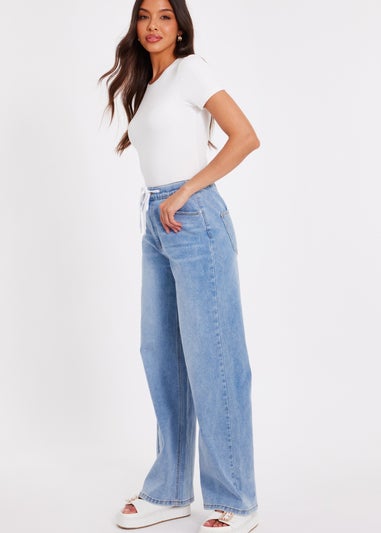 Quiz Blue Drawstring Waist Jeans