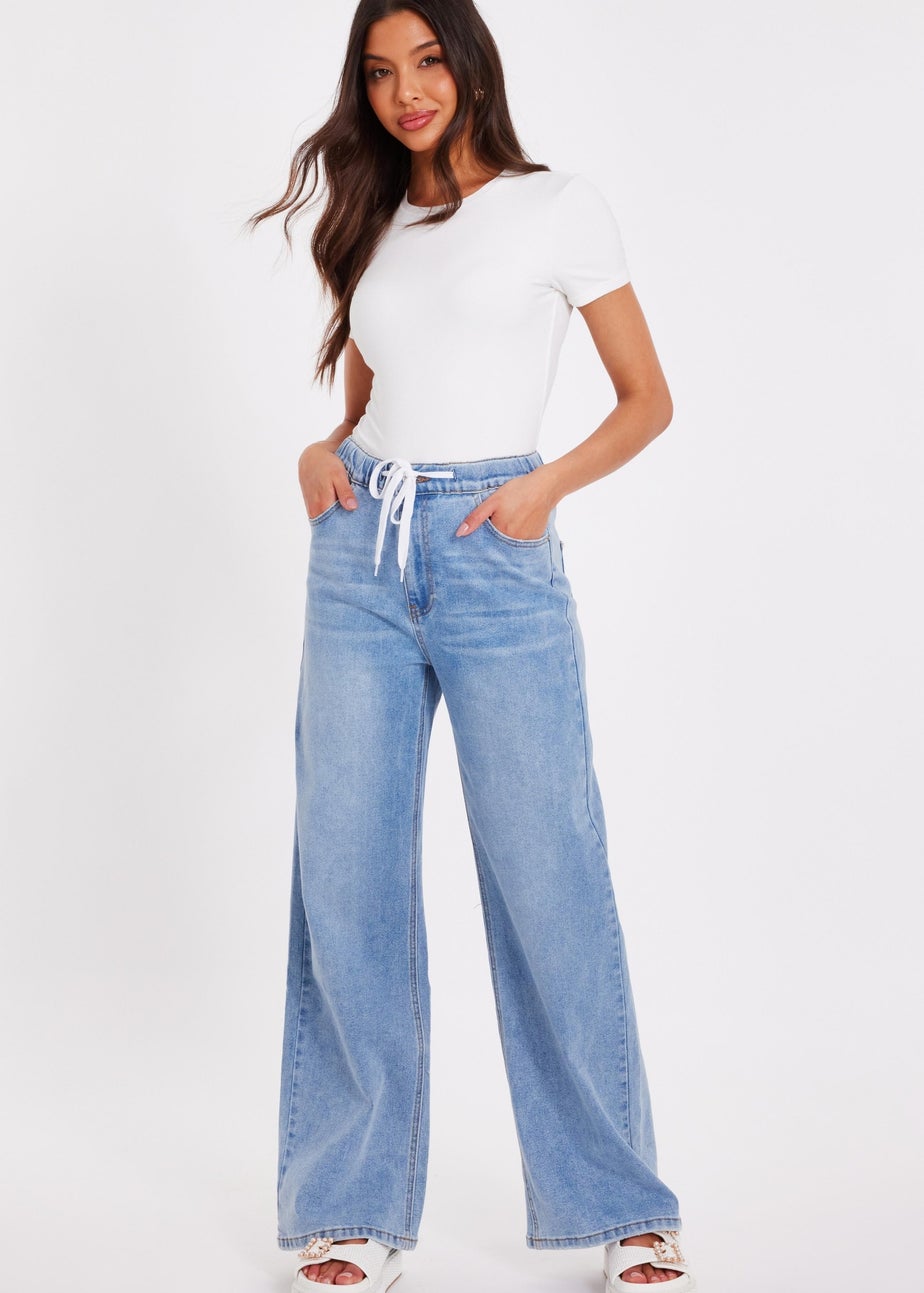 Quiz Blue Drawstring Waist Jeans