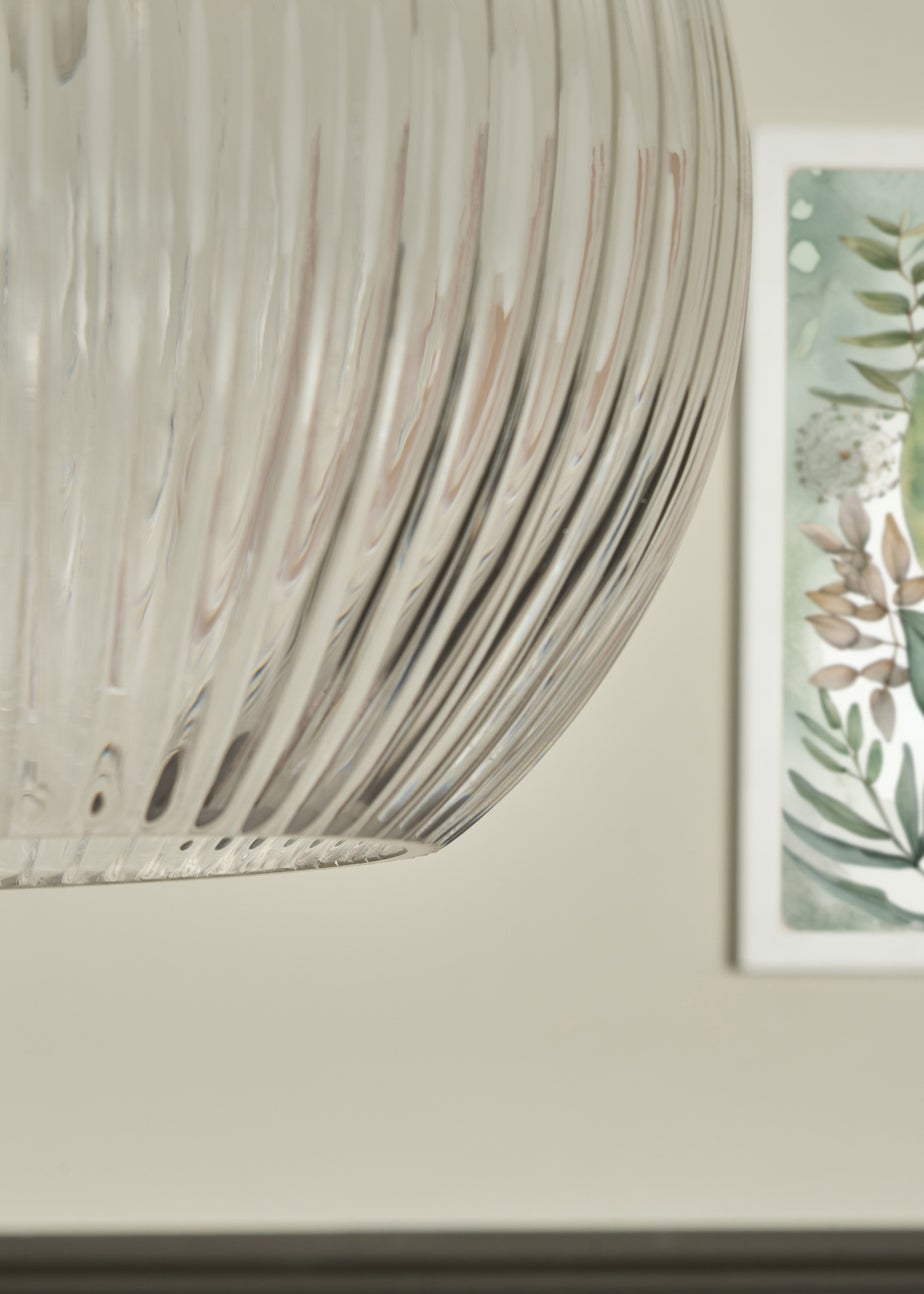 INLIGHT HAZEN Easyfit Ribbed Glass Clear (22cm x 24cm)