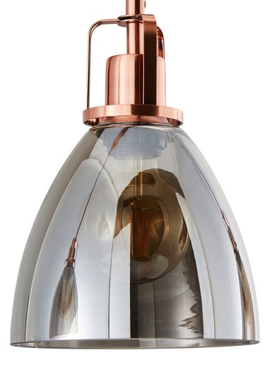 INLIGHT DECLYN Glass 3 Light Diner Pendant Copper & Smoke (40-110cm x 90cm)