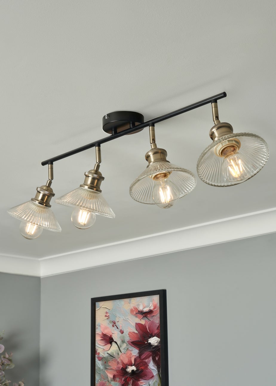 INLIGHT EZRA 4 Light Diner Black (23cm x 82cm)