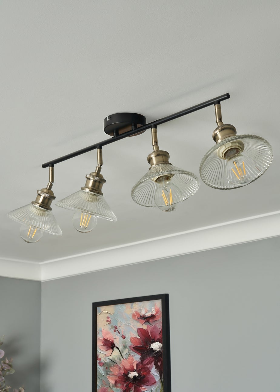 INLIGHT EZRA 4 Light Diner Black (23cm x 82cm)