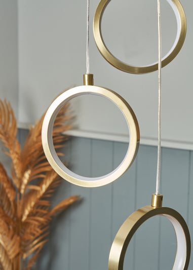 INLIGHT RIYAH 5 RING LED Brass Cluster (40-120cm x 30cm)