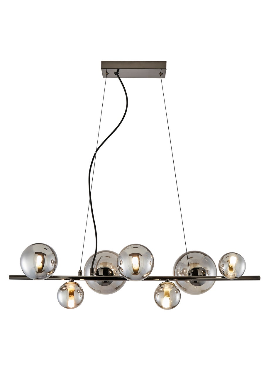 INLIGHT ORBIE 7 Light Diner Pendant Black Chrome (45-115cm x 75cm)