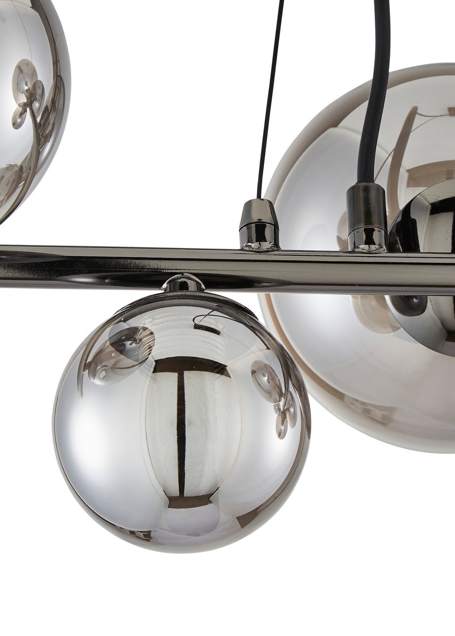 INLIGHT ORBIE 7 Light Diner Pendant Black Chrome (45-115cm x 75cm)