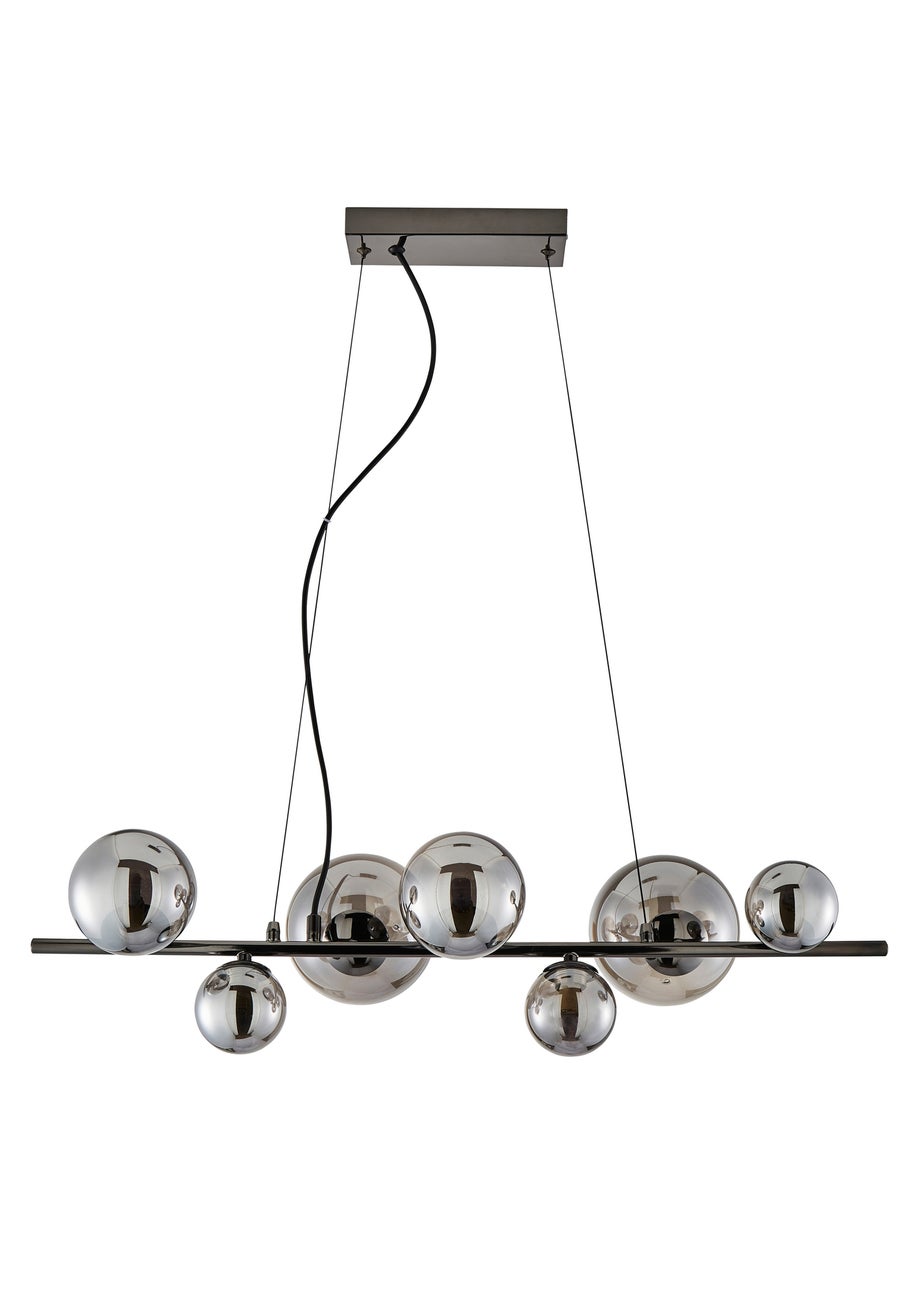 INLIGHT ORBIE 7 Light Diner Pendant Black Chrome (45-115cm x 75cm)