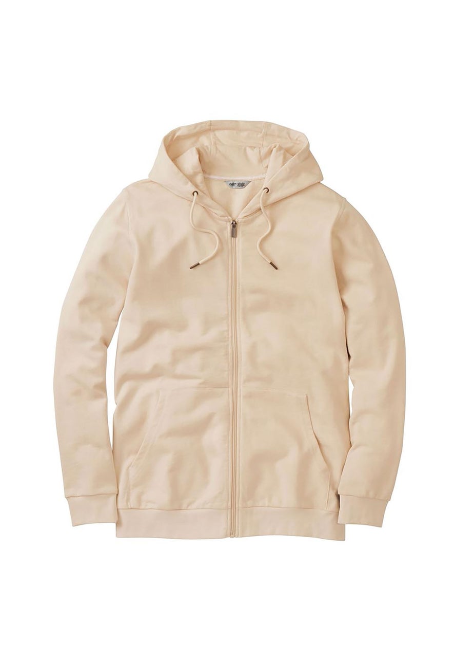 Cotton Traders Parchment Cotton Hooded Zip Through Sweat