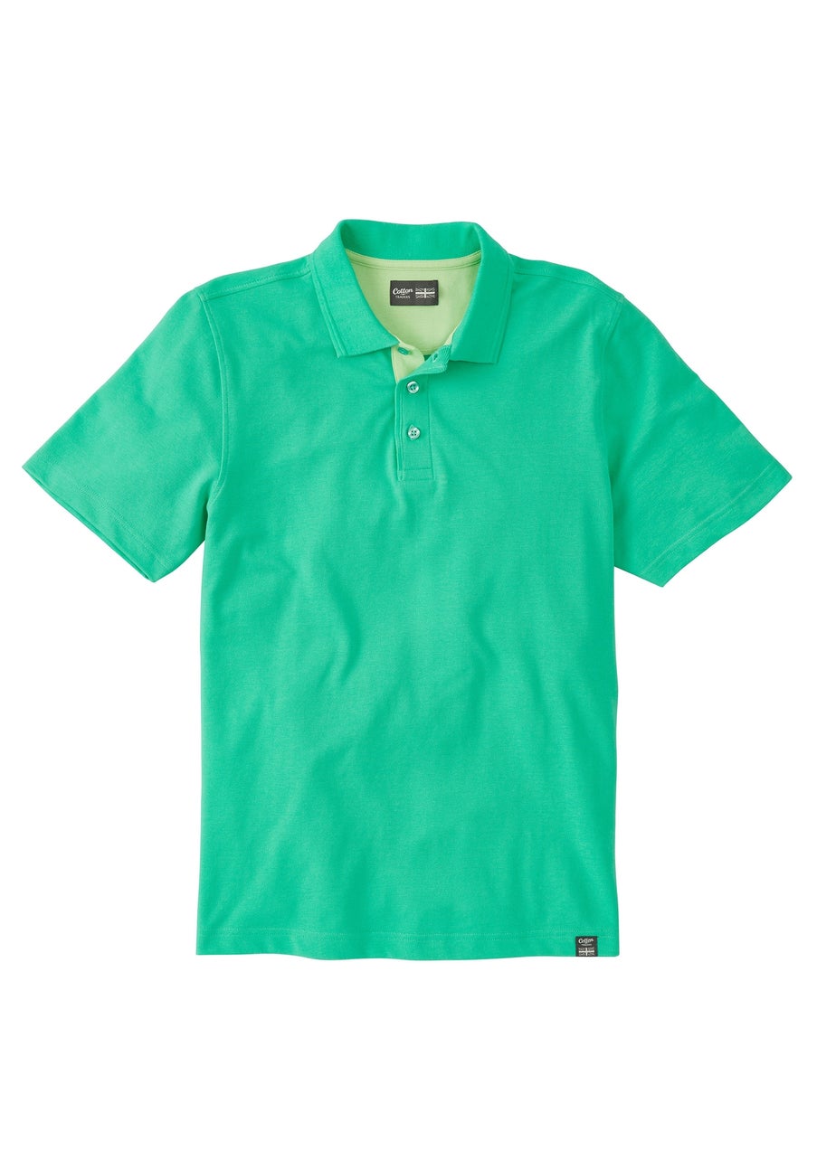 Cotton Traders Bright Mint Short Sleeve Polo Shirt