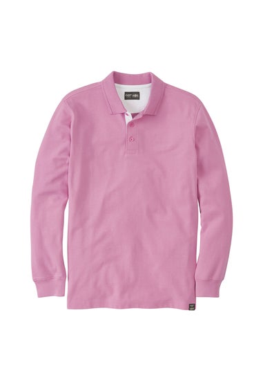 Cotton Traders Cherry Blossom Long Sleeve Polo Shirt