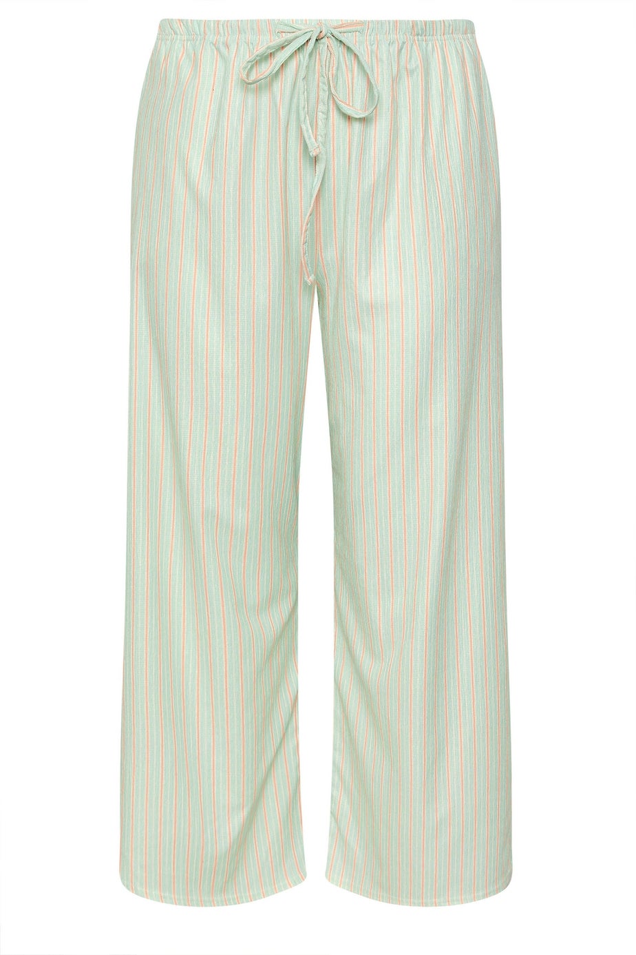 Yours Limited Collection Curve Mint Green & Pink Stripe Wide Leg Trousers