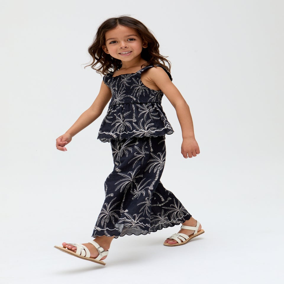 Raffya Kids Black Sia Shirred Floral Print Co-ord Set (3-9 Years)