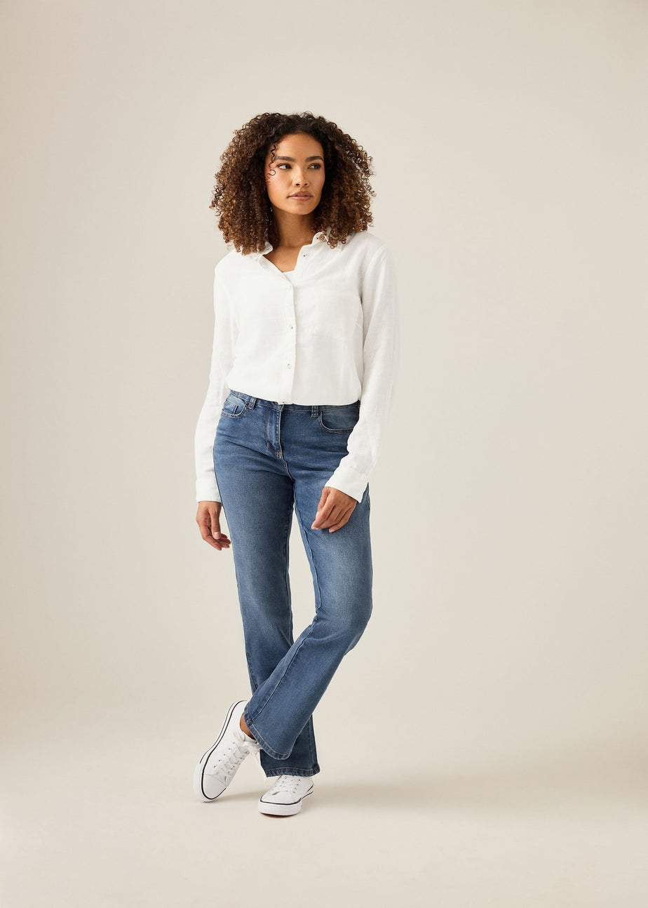 M&Co Blue Mid Wash Bootcut Jeans