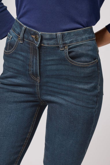 M&Co Blue Mid Wash Ankle Grazer Cigarette Jean