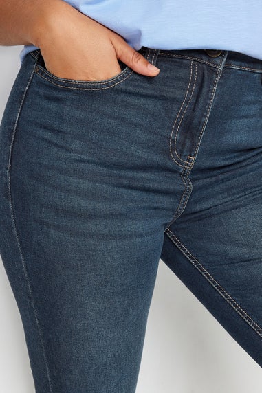 M&Co Blue Mid Wash Ankle Grazer Cigarette Jean