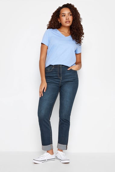 M&Co Blue Mid Wash Ankle Grazer Cigarette Jean