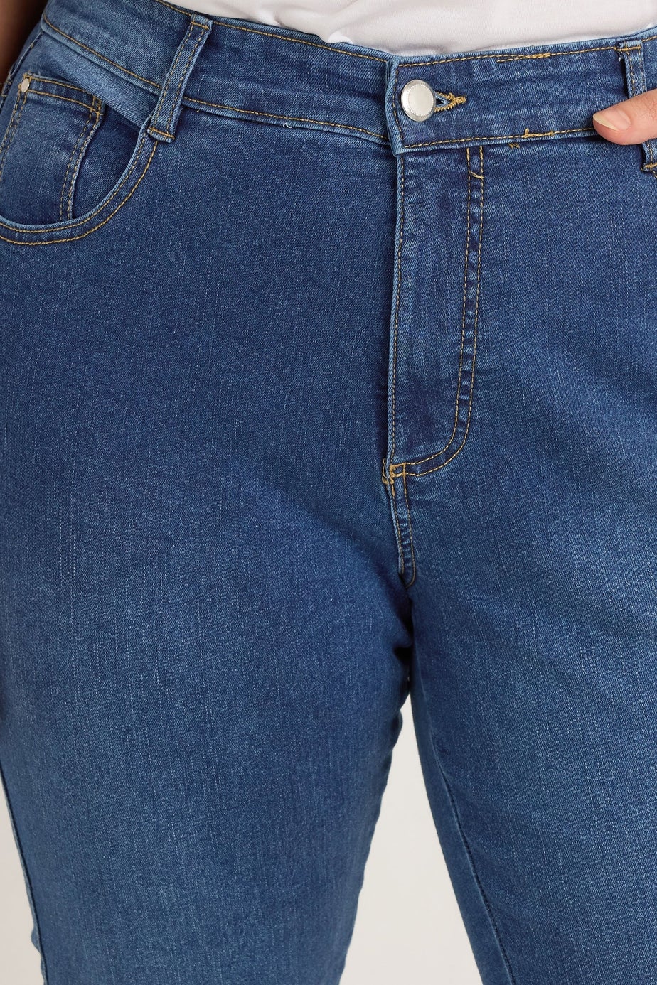 Evans Curve Mid Blue Denim Bootcut Jeans