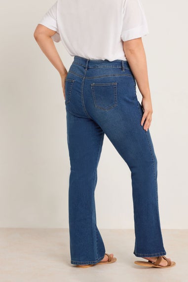 Evans Curve Mid Blue Denim Bootcut Jeans