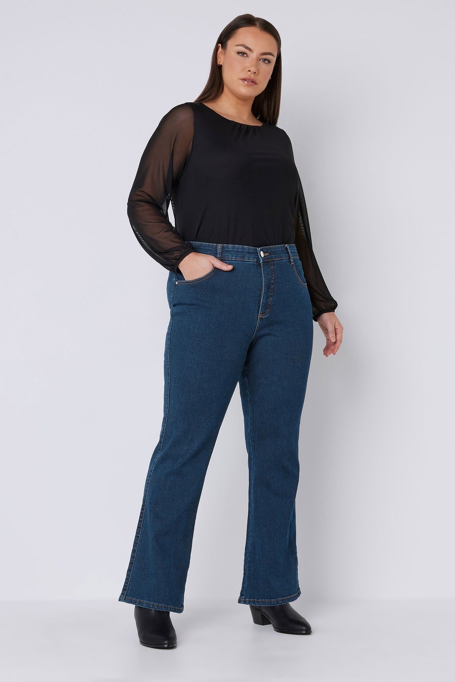 Evans Curve Fit Indigo Bootcut Jeans
