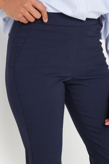 M&Co Navy Blue Straight Leg Bengaline Formal Trousers