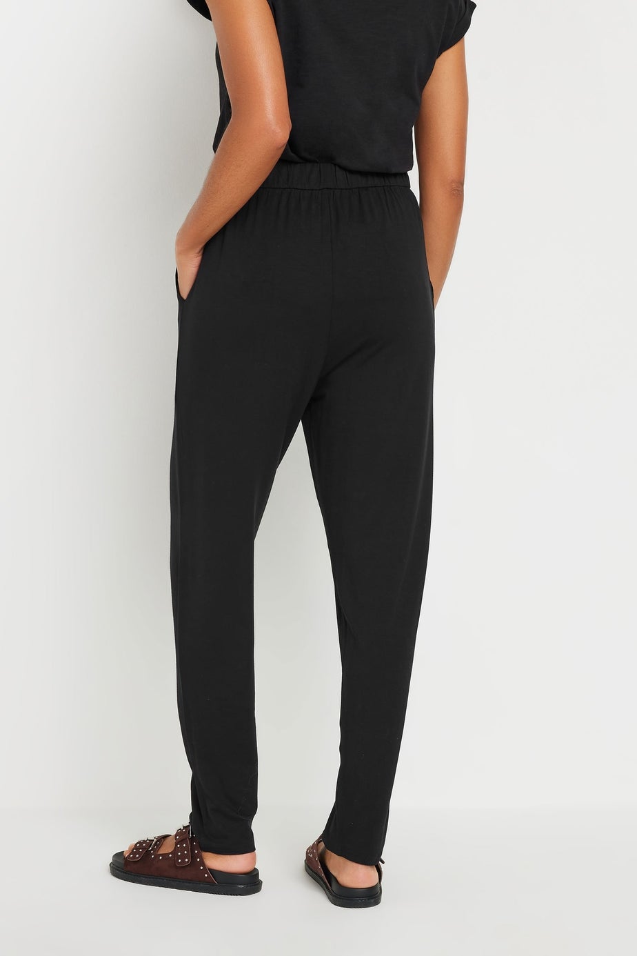 M&Co Black Elasticated Waist Hareem Trousers