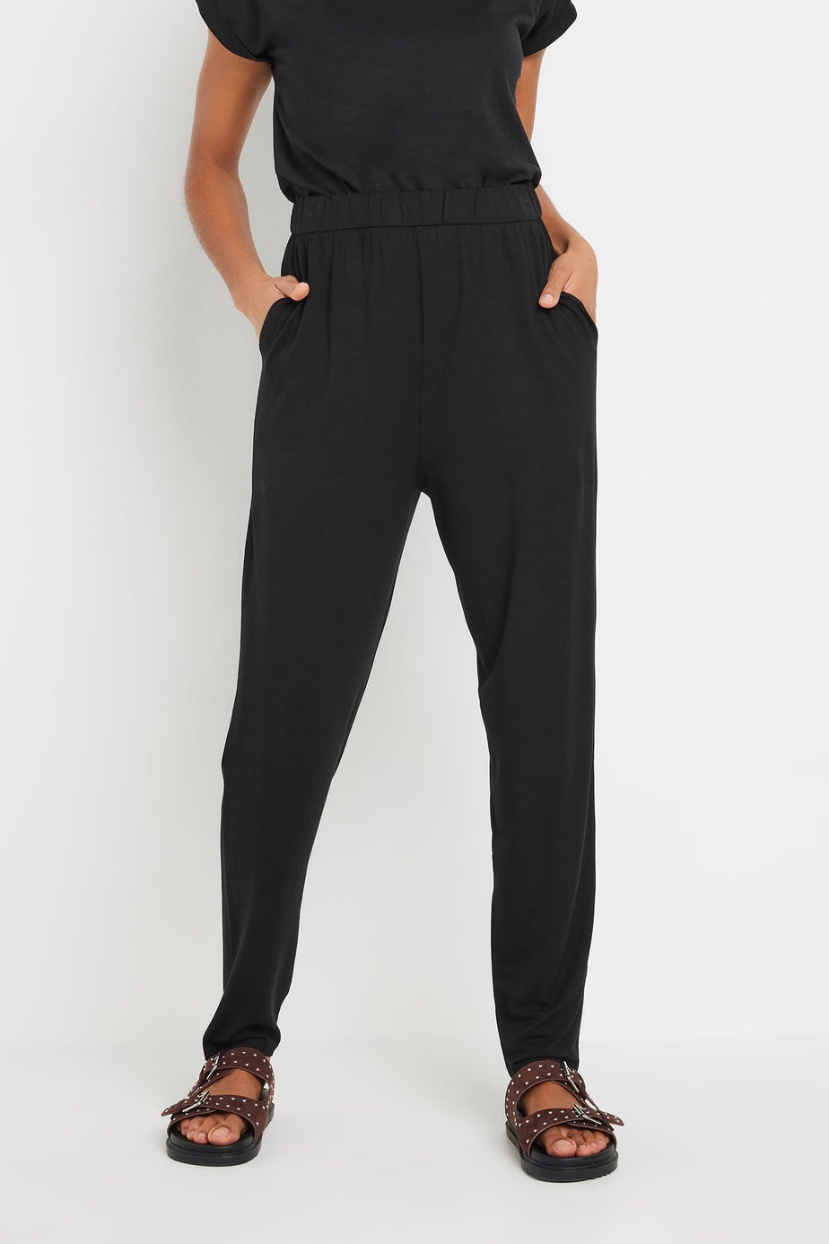 M&Co Black Elasticated Waist Hareem Trousers