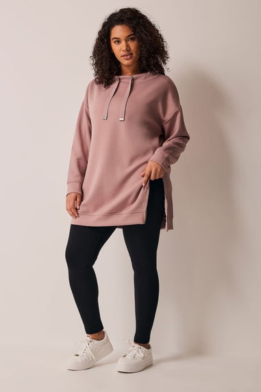 Evans Curve Black Cotton Stretch Leggings