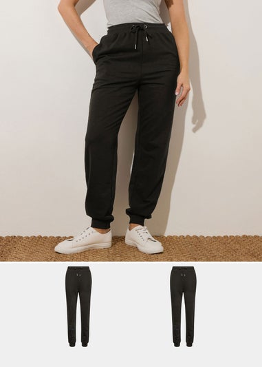 Long Tall Sally 2 Pack Black Basic Joggers