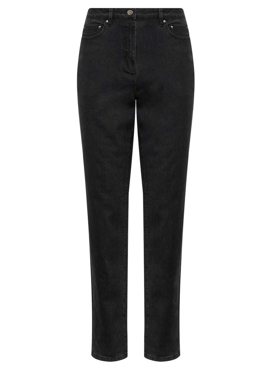 Long Tall Sally Black Washed UNA Stretch Mom Jeans