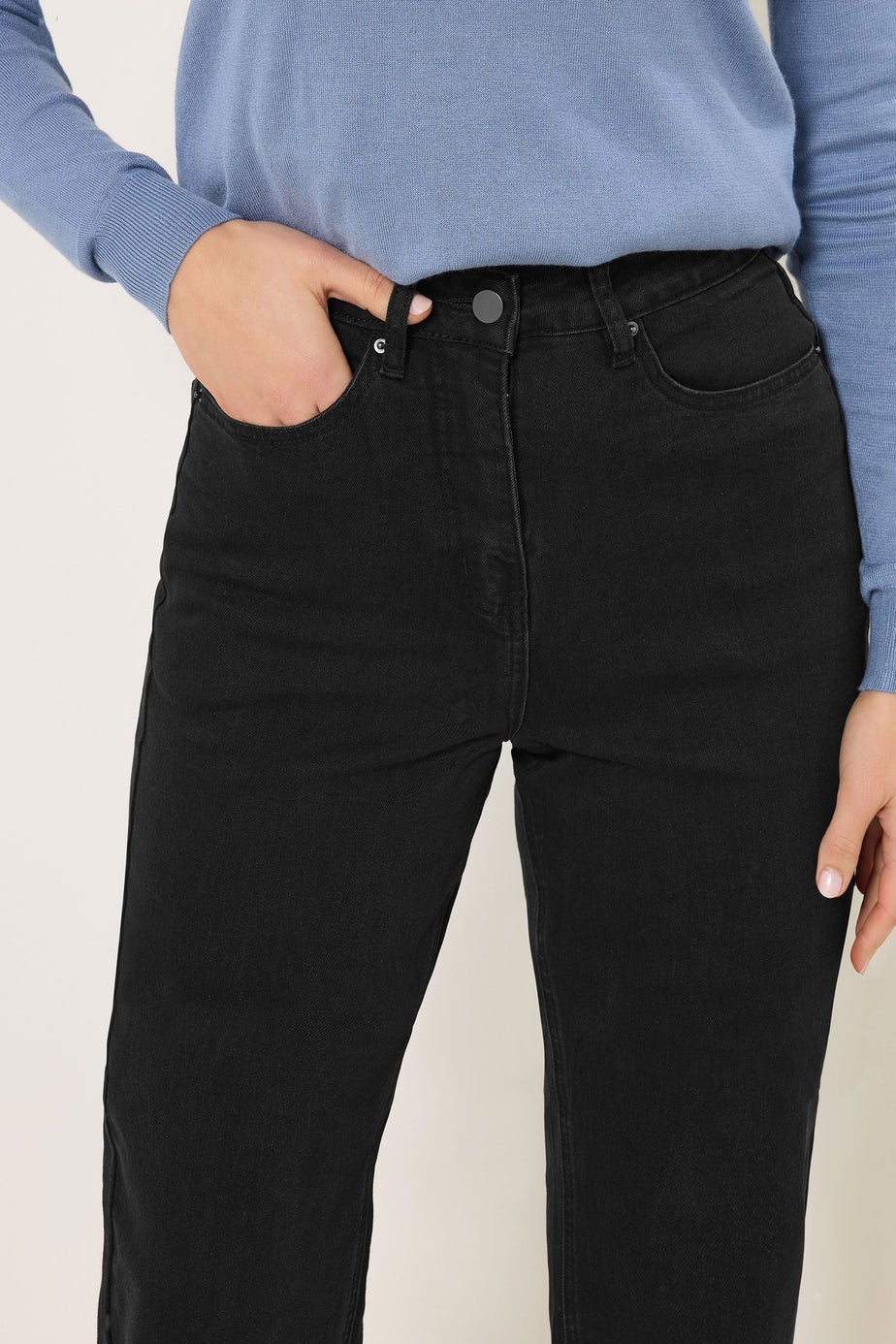 Long Tall Sally Black Washed UNA Stretch Mom Jeans