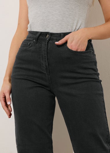 Long Tall Sally Black Washed UNA Stretch Mom Jeans