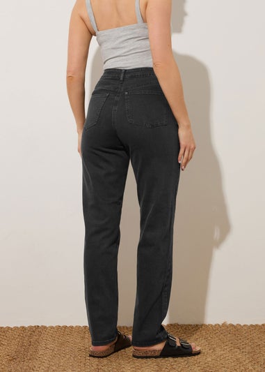 Long Tall Sally Black Washed UNA Stretch Mom Jeans