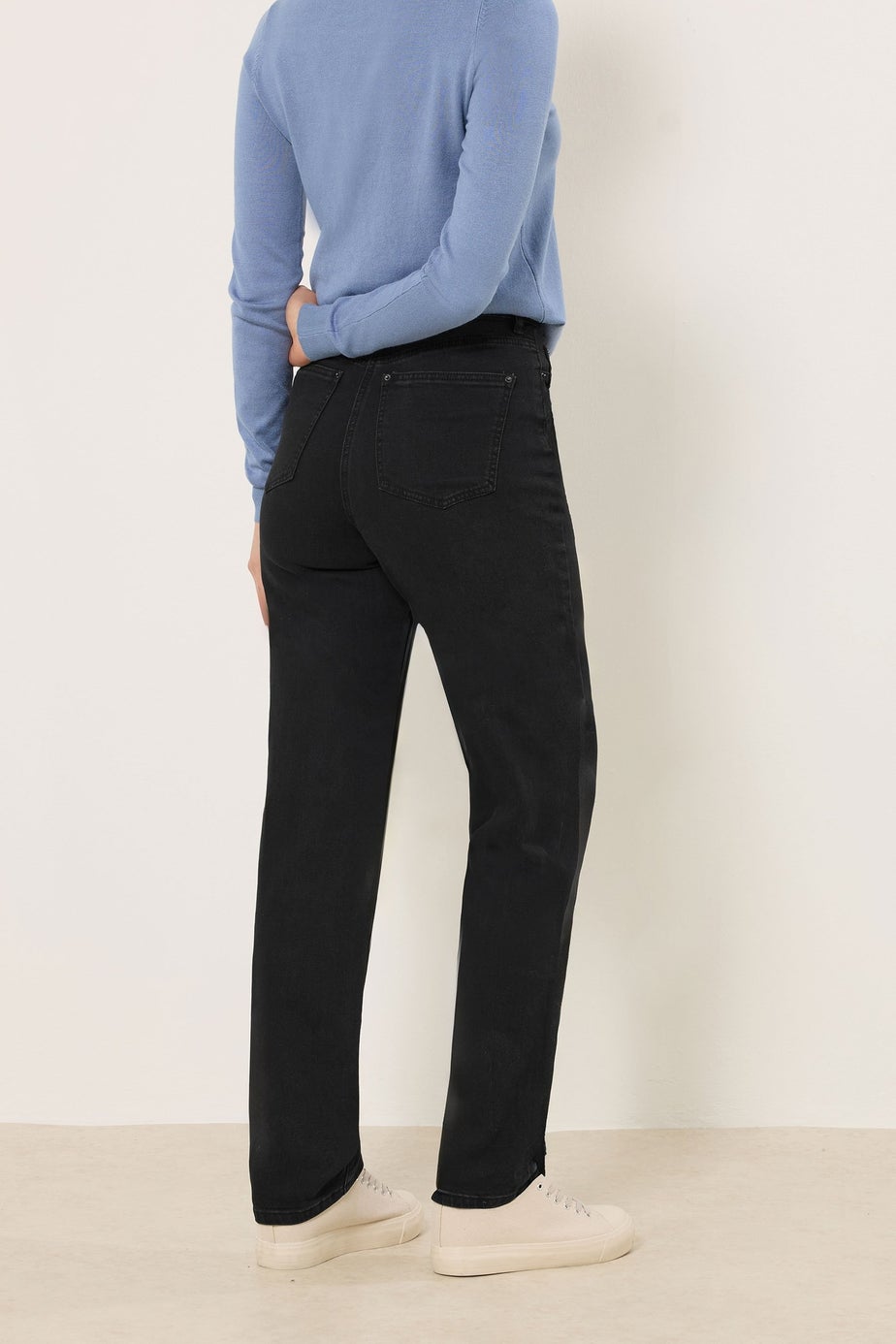 Long Tall Sally Black Washed UNA Stretch Mom Jeans