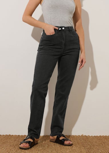 Long Tall Sally Black Washed UNA Stretch Mom Jeans