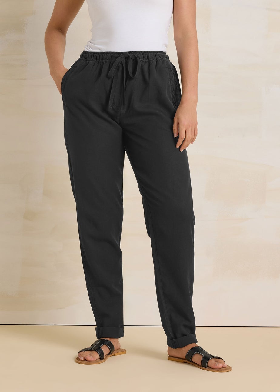 Long Tall Sally Black Lyocell Blend Joggers