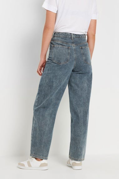 Long Tall Sally Blue Mid Wash Barrel Leg Jeans