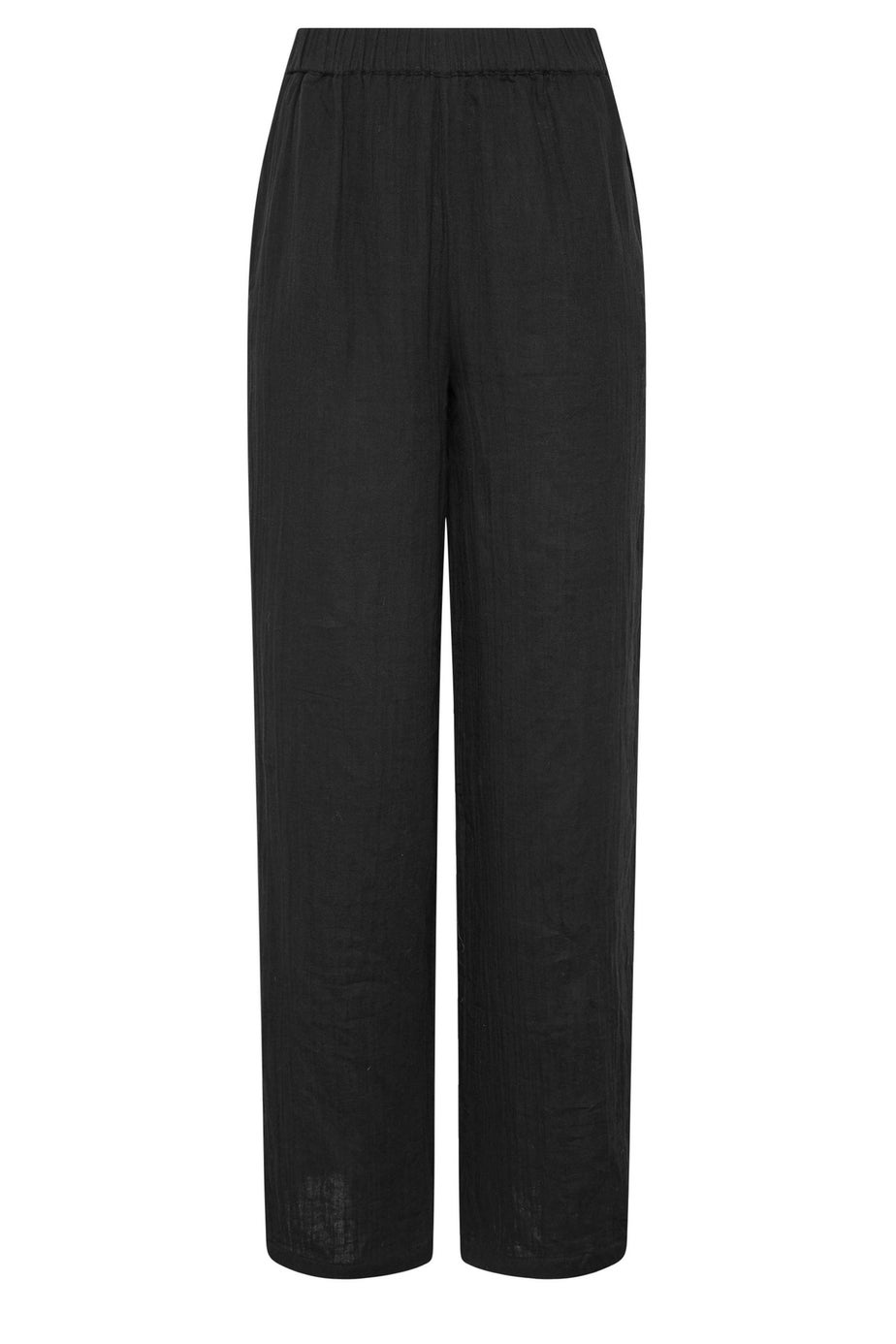 Long Tall Sally Black Cotton Cheescloth Wide Leg Trousers