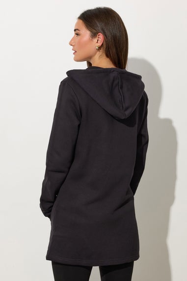 Long Tall Sally Black Cotton Longline Hoodie