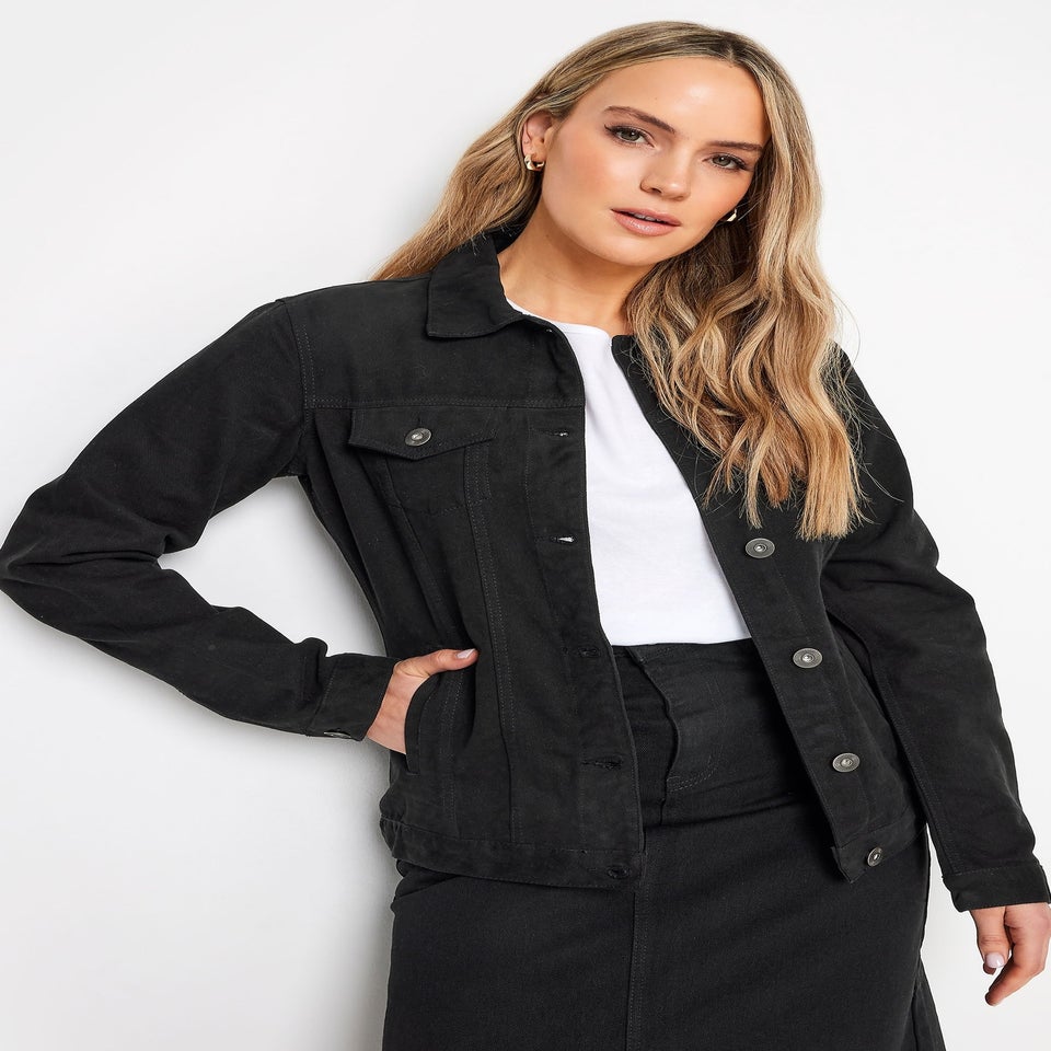Long Tall Sally Black Denim Button Through Jacket