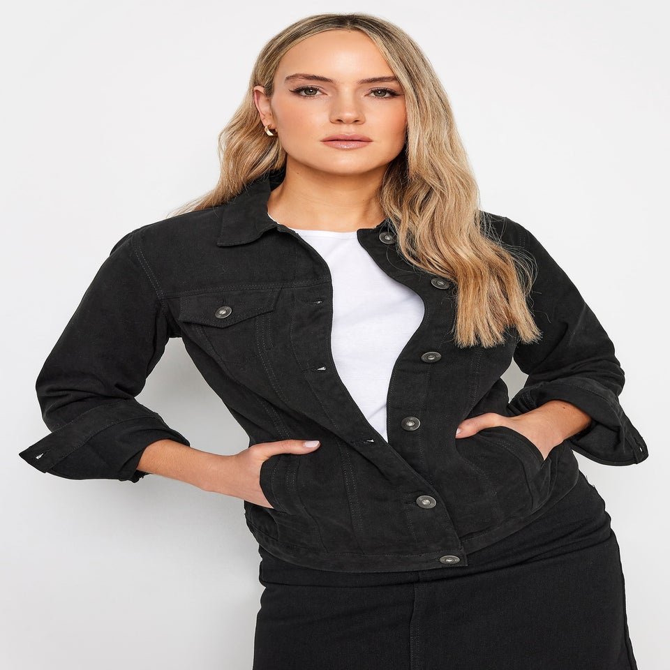 Long Tall Sally Black Denim Button Through Jacket