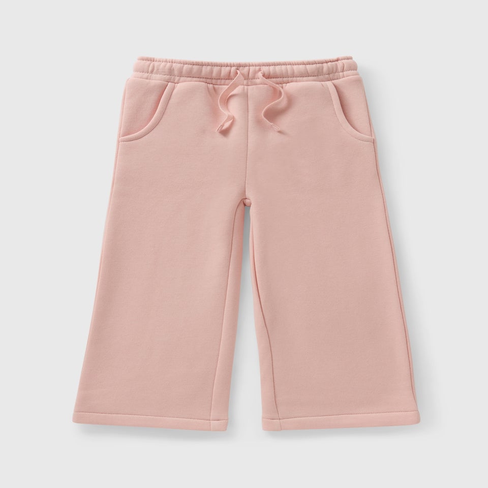 Girls Pink Wide Leg Jogging Bottoms (1-7yrs)