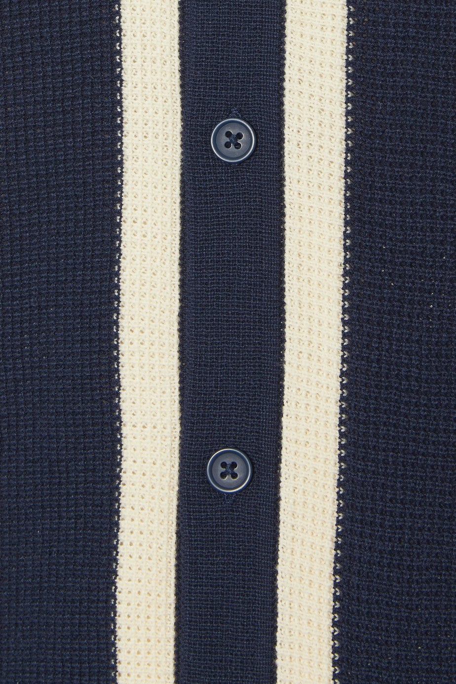 BadRhino Navy Blue & Cream Stripe Knitted Shirt
