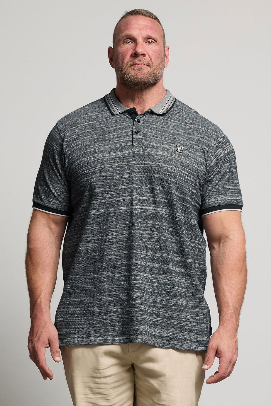 BadRhino Navy Blue Jacquard Polo Shirt