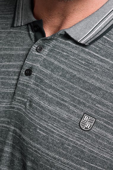 BadRhino Navy Blue Jacquard Polo Shirt