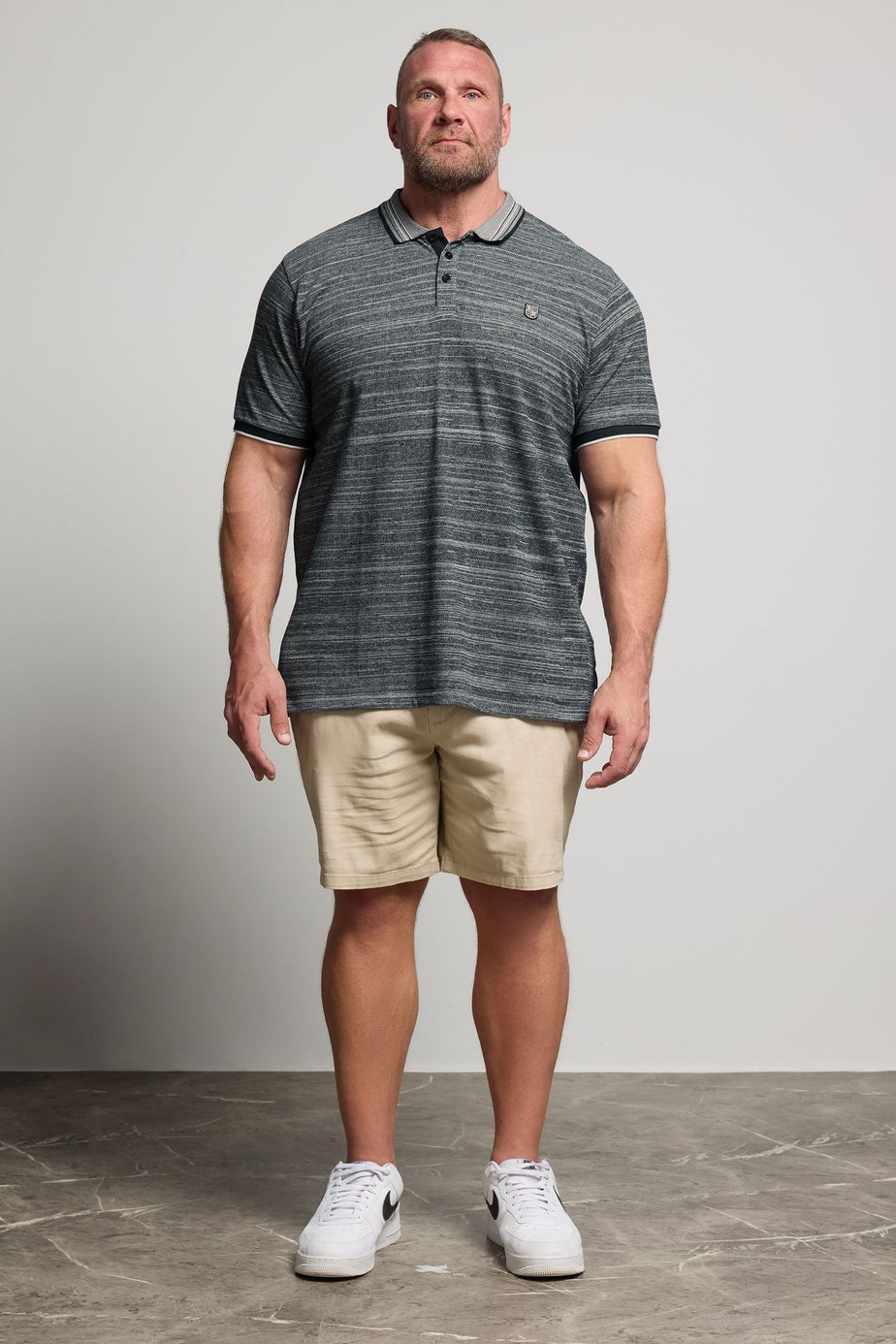 BadRhino Navy Blue Jacquard Polo Shirt