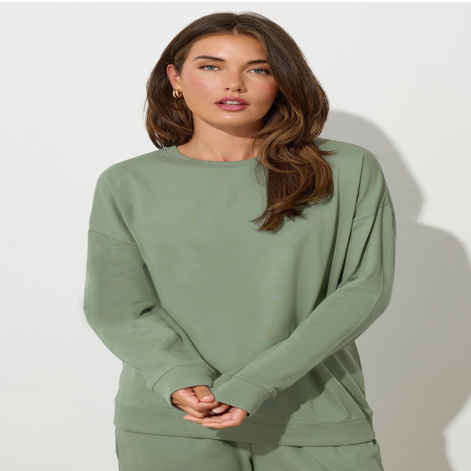 Long Tall Sally Sage Green Crew Neck Sweatshirt
