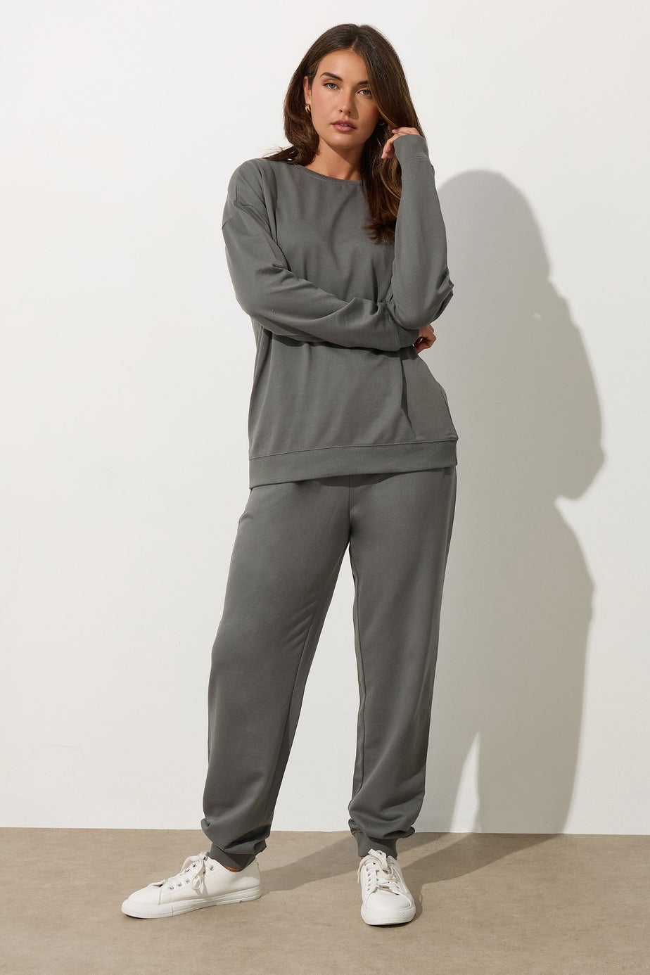 Long Tall Sally Charcoal Grey Crew Neck Sweatshirt