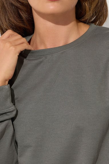 Long Tall Sally Charcoal Grey Crew Neck Sweatshirt