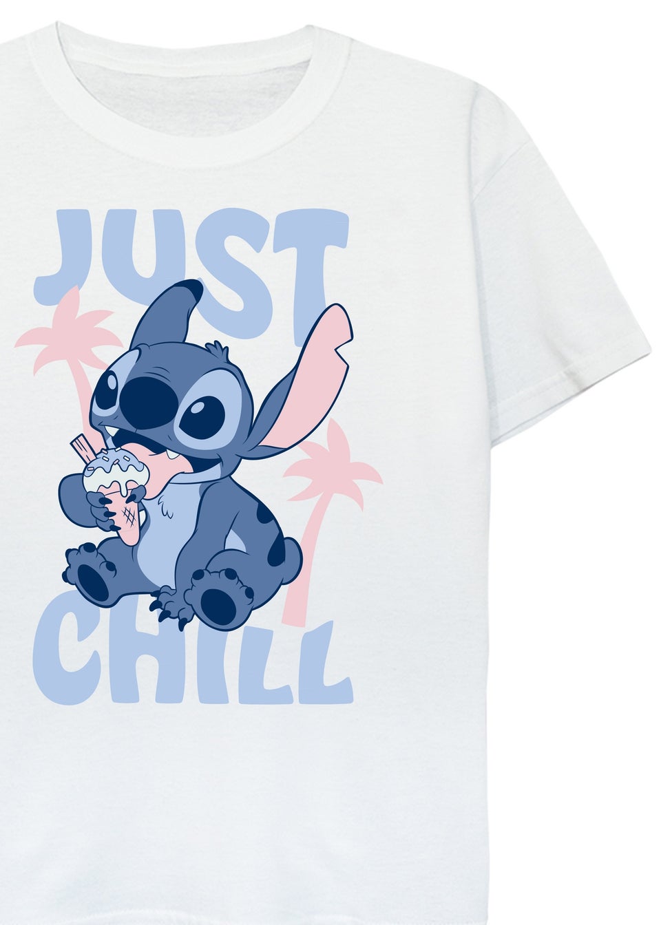 Disney Lilo & Stitch Just Chill Kids White Graphic T-Shirt (3-13 Years)