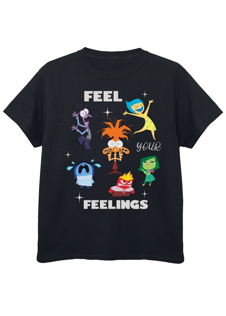 Disney Inside Out Feelings Kids Black Graphic T-Shirt (3-13 Years)